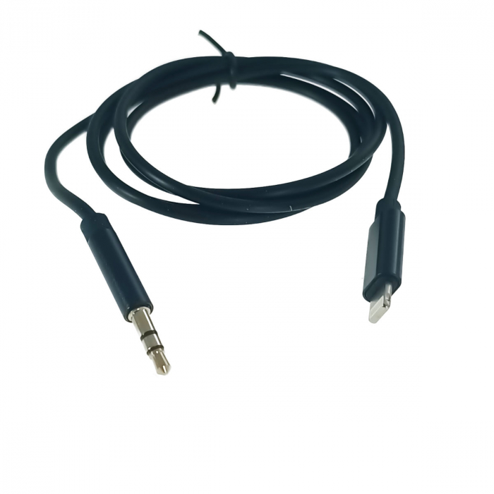 Cablu cu conector jack 3.5 mm la conector tip lightning, 100 cm, in blister, negru [2]