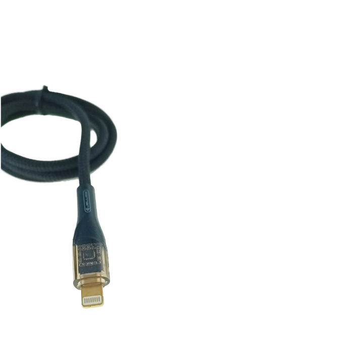 Cablu cu conector jack 3.5 mm la conector tip lightning, Jellico B21, 100 cm, in blister, negru [3]