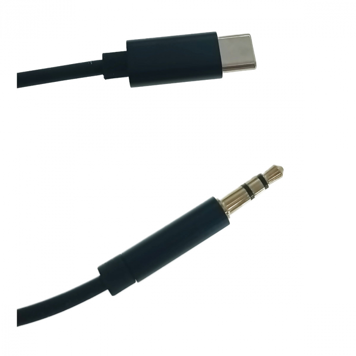 Cablu cu conector jack 3.5 mm la USB-C, 100 cm, in blister, negru [4]