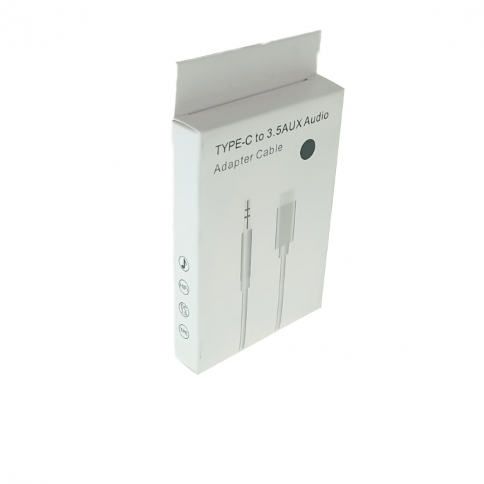 Cablu cu conector jack 3.5 mm la USB-C, 100 cm, in blister, negru [5]