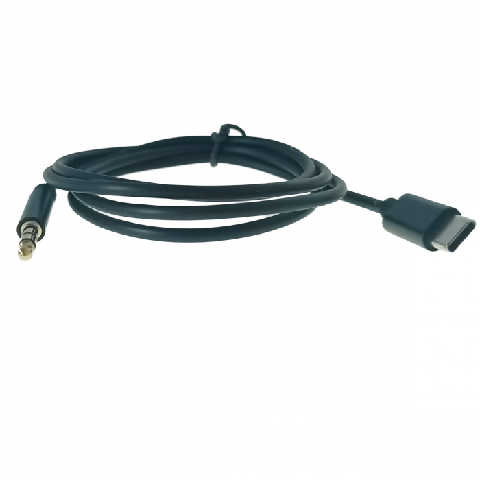 Cablu cu conector jack 3.5 mm la USB-C, 100 cm, in blister, negru [3]