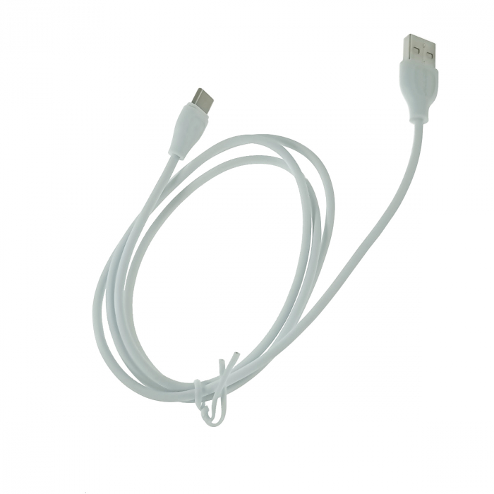 Cablu cu conectori USB-A tata la USB-C tata, 3.1A, lungime 100cm, Jellico YG-10 92131, incarcare, transfer date, alb [2]