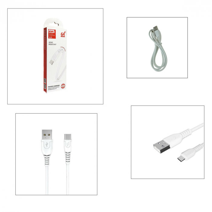 Cablu cu conectori USB-A tata la USB-C tata, 6A, lungime 100cm, Kabel M58, incarcare, transfer date, alb [5]