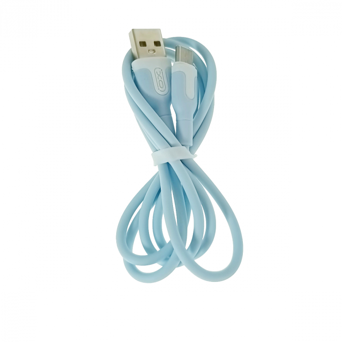 Cablu cu conectori USB-A tata la USB-C tata, XO NB212 82774, incarcare, transfer date, 2.1A, lungime 100cm, albastru [4]