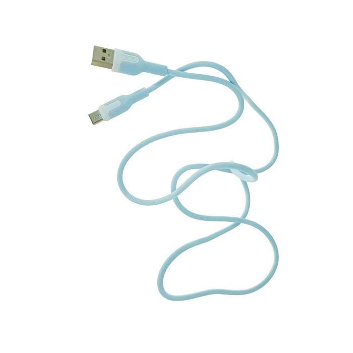 Cablu cu conectori USB-A tata la USB-C tata, XO NB212 82774, incarcare, transfer date, 2.1A, lungime 100cm, albastru [3]