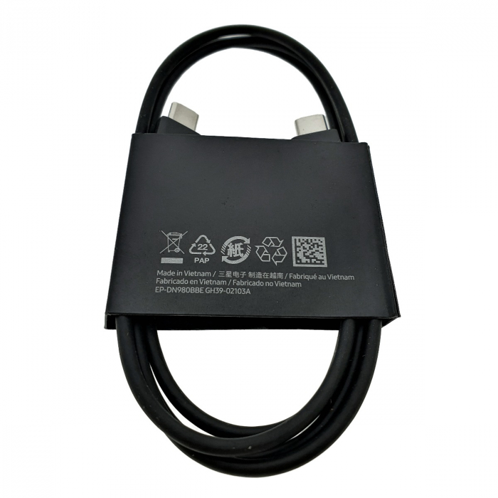 Cablu cu conectori USB-C tata la USB-C tata, EP-DN980BBE GH39-02103A, PD 3A, 1m, negru [6]