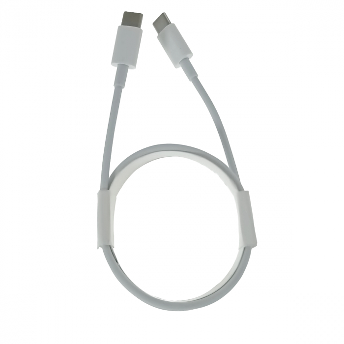 Cablu cu conectori USB-C tata la USB-C tata, pentru incarcare pana la 18W, lungime 100cm, alb [2]