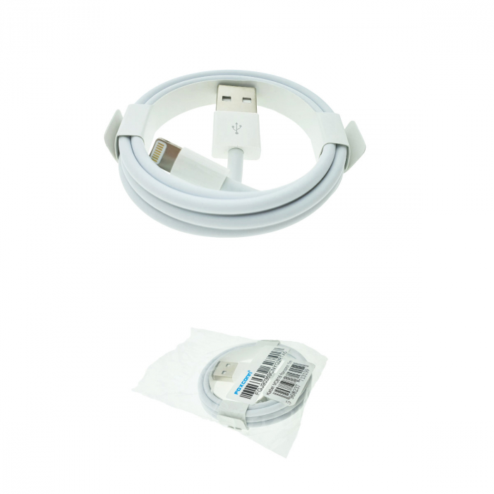 Cablu cu conectori USB tata la 8-pin lightning tata, Foxconn MD818, lungime 1m, alb [3]