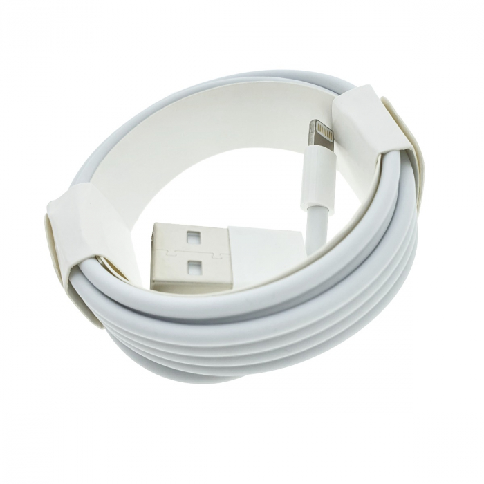 Cablu cu conectori USB tata la 8-pin lightning tata, Foxconn MD819, lungime 2m, alb [2]