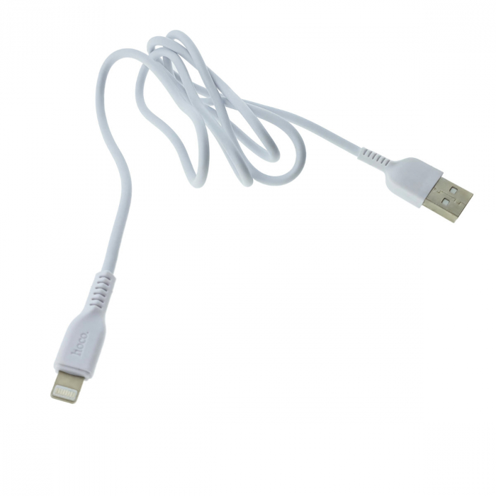 Cablu cu conectori USB tata la 8-pin Lightning tata, HOCO X20 Snowy Spirit 06881, 2.4 A, lungime 1m, alb [2]