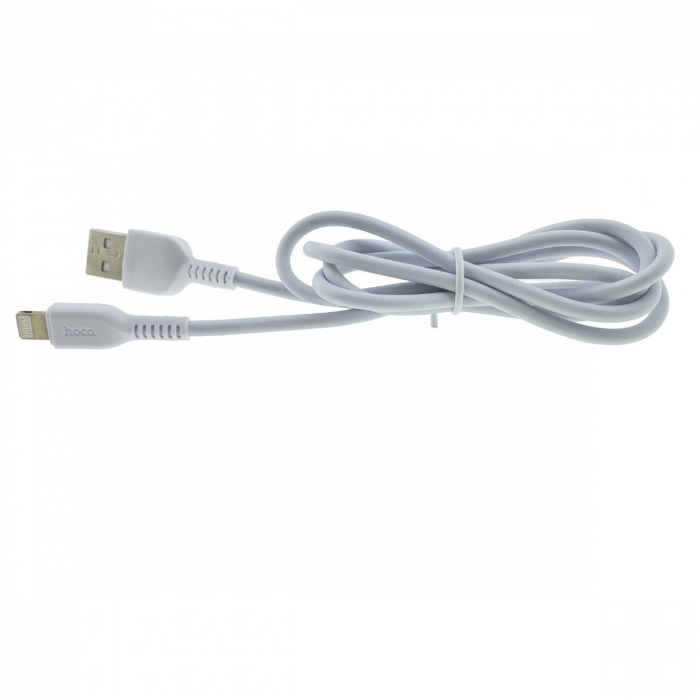 Cablu cu conectori USB tata la 8-pin Lightning tata, HOCO X20 Snowy Spirit 06881, 2.4 A, lungime 1m, alb [3]
