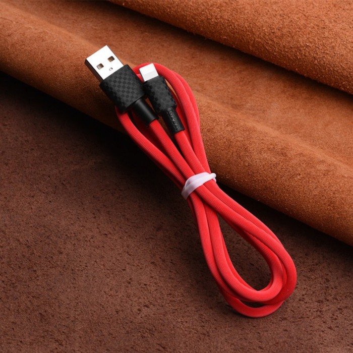 Cablu cu conectori USB tata la Lightning tata, HOCO X29R Superior Style, lungime 1m, 2A, rosu [4]