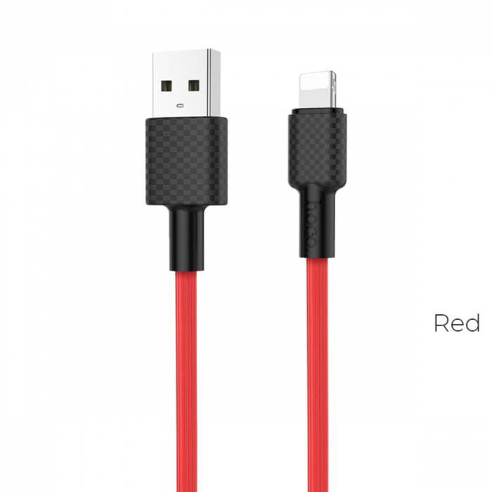 Cablu cu conectori USB tata la Lightning tata, HOCO X29R Superior Style, lungime 1m, 2A, rosu [2]