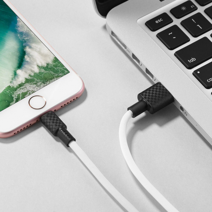 Cablu cu conectori USB tata la Lightning tata, HOCO X29W Superior Style, lungime 1m, 2A, alb [3]