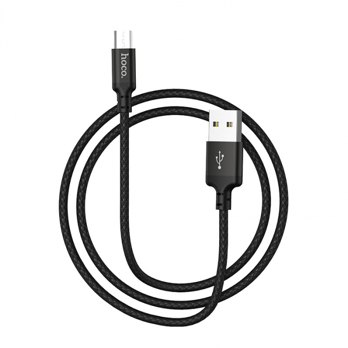Cablu cu conectori USB tata la microUSB tata, HOCO X14 Times Speed, 2.4 A, lungime 1m, negru [3]