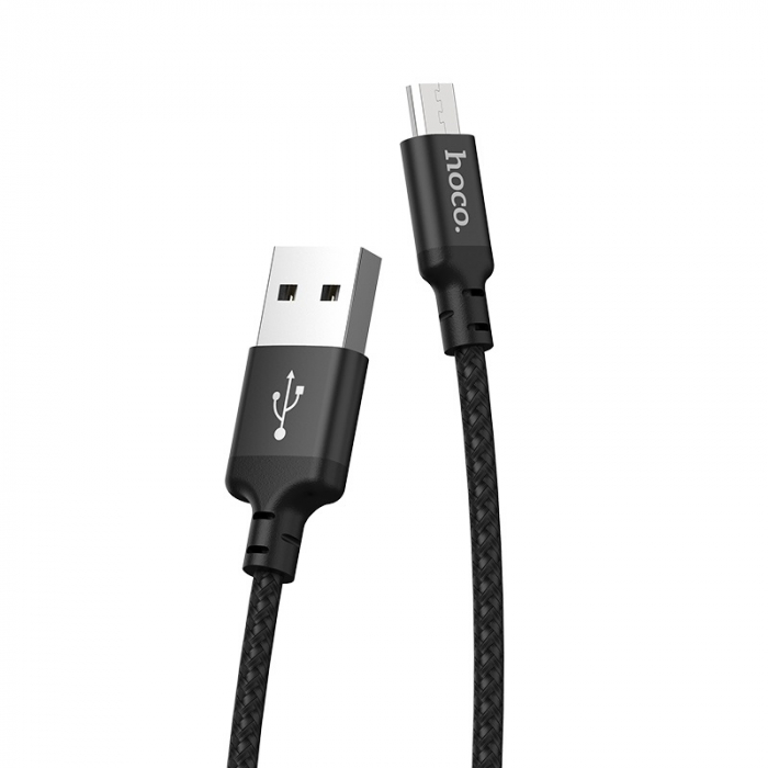 Cablu cu conectori USB tata la microUSB tata, HOCO X14 Times Speed, 2.4 A, lungime 1m, negru [4]
