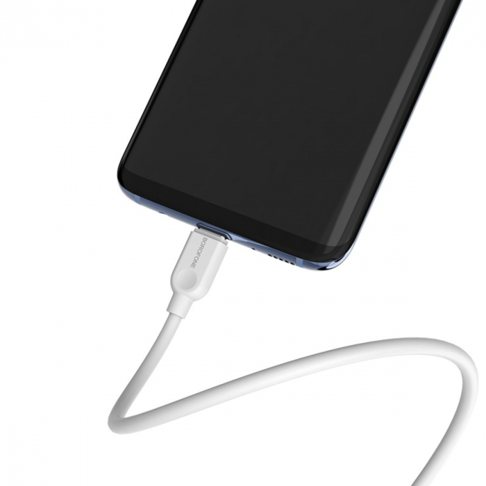Cablu cu conectori USB tata la USB tip C tata, Borofone BX14 LinkJet, lungime 1m, 3A, alb [5]