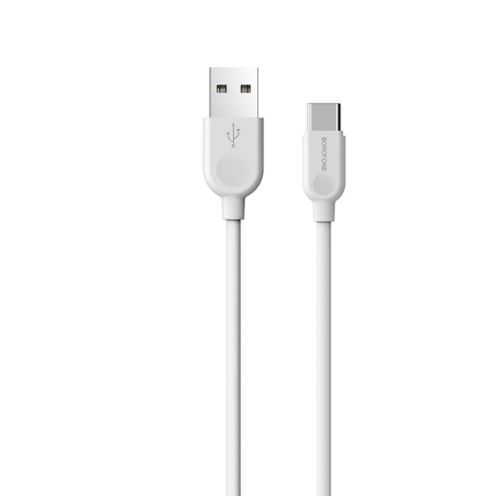 Cablu cu conectori USB tata la USB tip C tata, Borofone BX14 LinkJet, lungime 2m, 3A, alb [5]