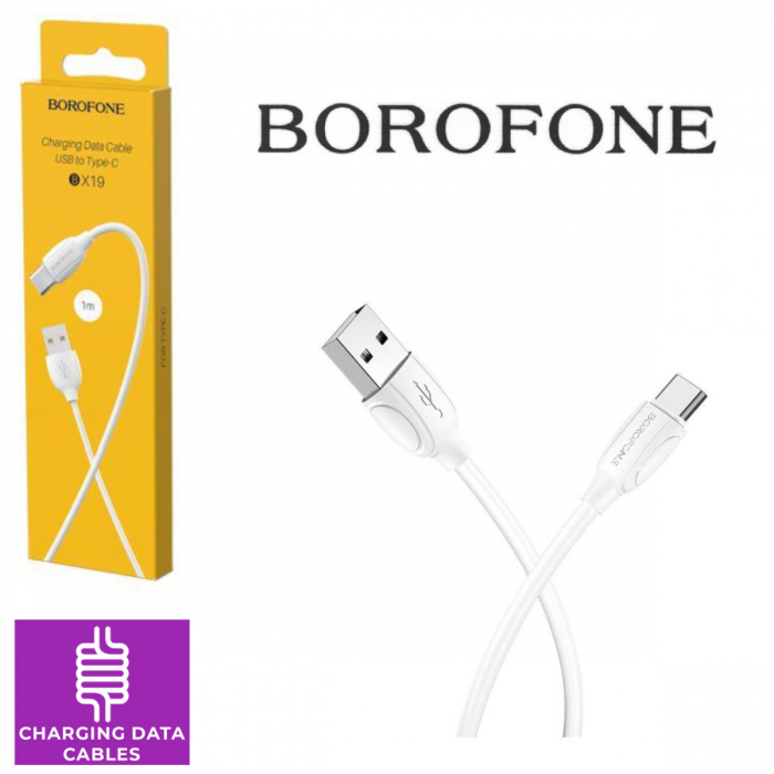 Cablu cu conectori USB tata la USB tip C tata, Borofone BX19 Benefit, lungime 1m, alb [4]