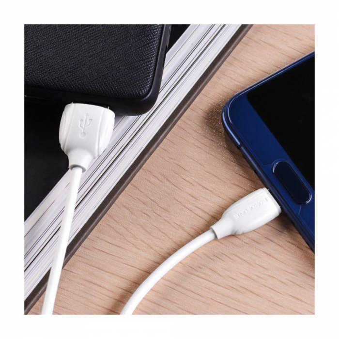 Cablu cu conectori USB tata la USB tip C tata, Borofone BX19 Benefit, lungime 1m, alb [3]
