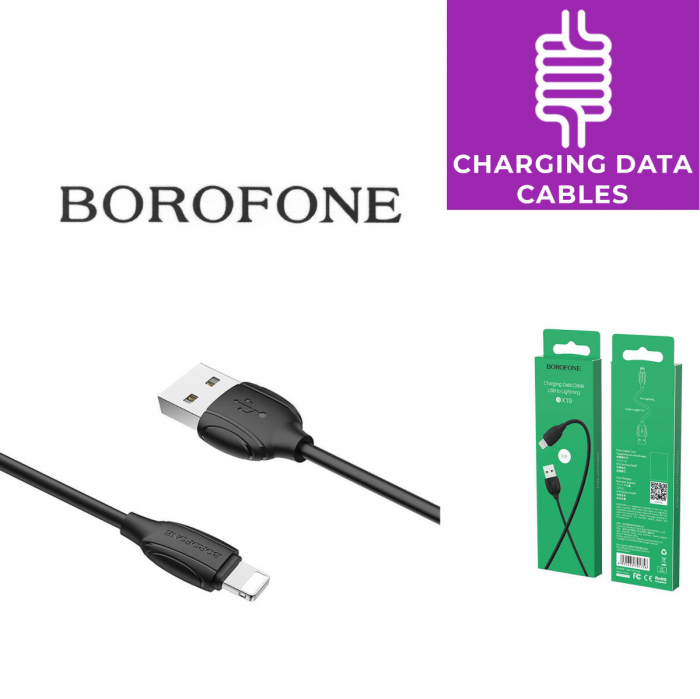Cablu cu conectori USB tata si lightning tata, Borofone BX19 Benefit, lungime 1m, negru [4]