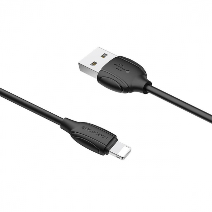 Cablu cu conectori USB tata si lightning tata, Borofone BX19 Benefit, lungime 1m, negru [2]