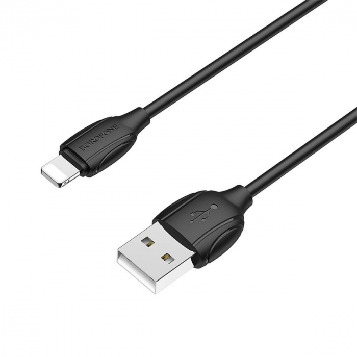 Cablu cu conectori USB tata si lightning tata, Borofone BX19 Benefit, lungime 1m, negru [1]
