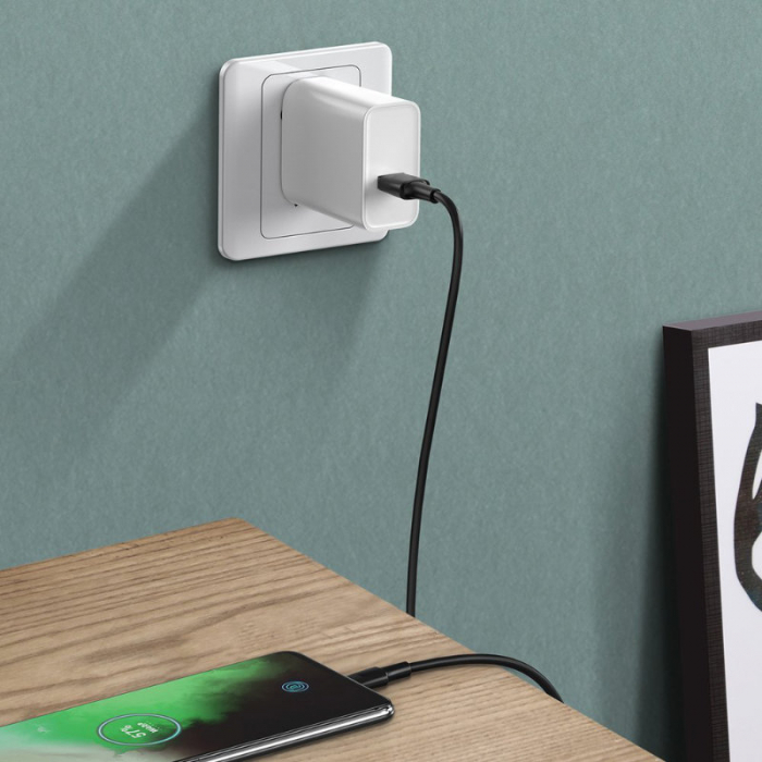 Cablu Date si Incarcare Baseus USB la USB Type-C, 5 A, 1 m, CATSW-F01, Negru [8]