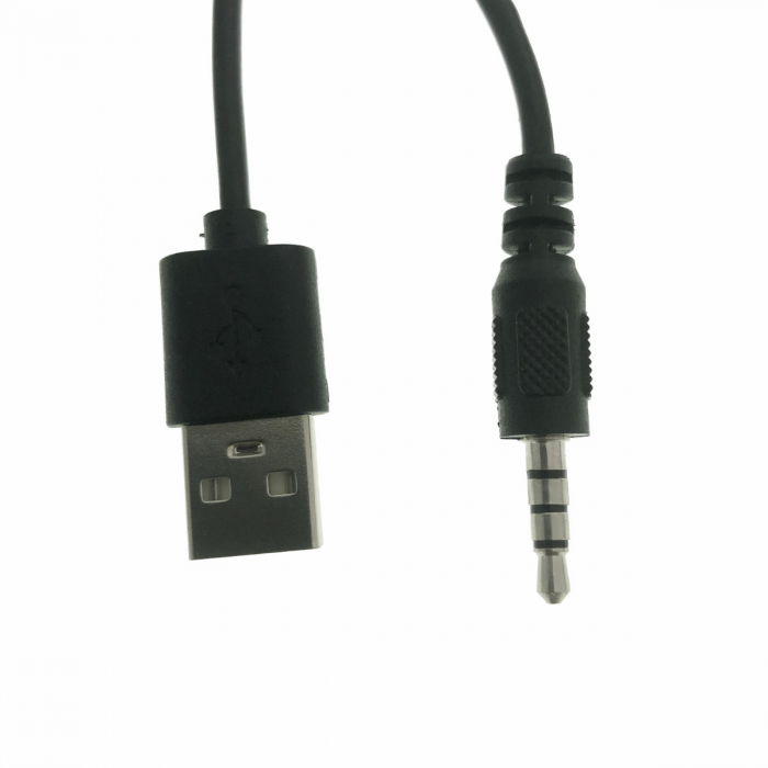 Cablu de alimentare cu conector USB tata la jack 3.5mm tata cu 4 contacte, lungime 60 cm, negru [3]