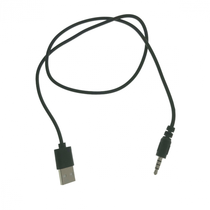 Cablu de alimentare cu conector USB tata la jack 3.5mm tata cu 4 contacte, lungime 60 cm, negru [2]