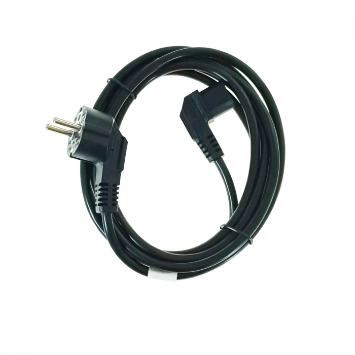 Cablu de alimentare PC si UPS, Schuko CEE 7/7 la IEC320 C13 90 grade, Lanberg 43644, 250V-10A, 3m lungime, VDE, negru [3]