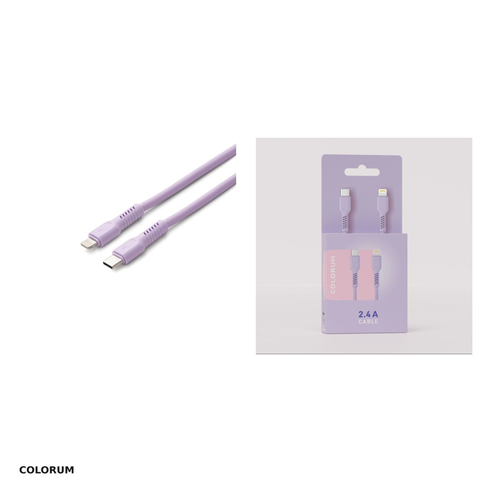 Cablu de date Colorum CK12-CL-09, USB-C - Lightning, 1,8 m, 2,4A, mov [4]