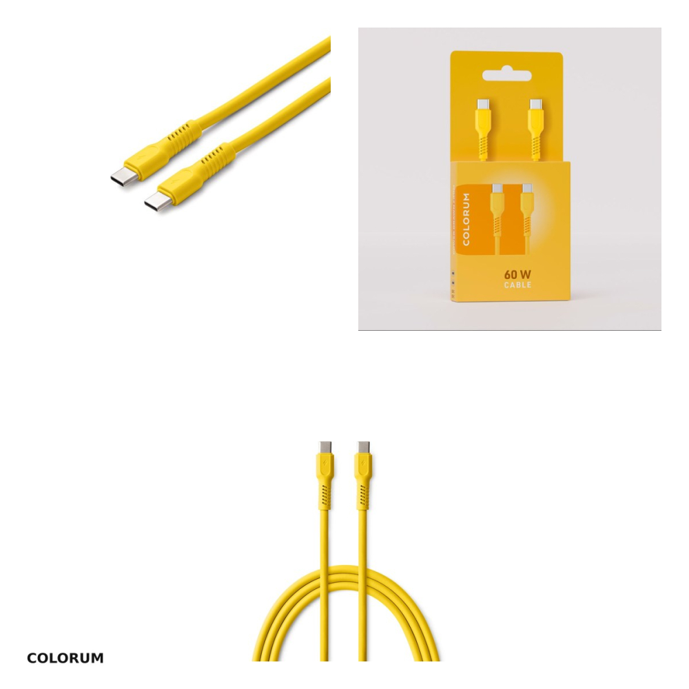 Cablu de date Colorum CK60-CC-05, USB-C - USB-C, 1,8 m, 3A, galben [4]