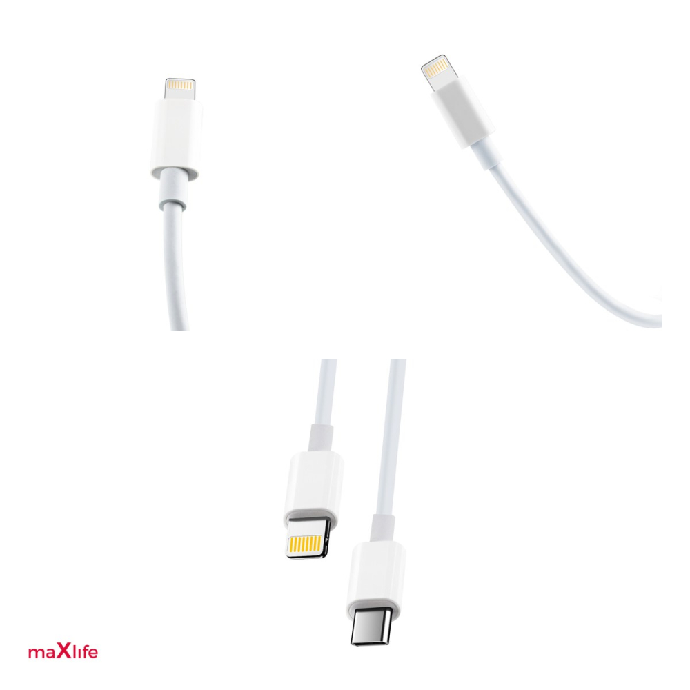 Cablu de date Maxlife MXUC-05, USB-C tata la tip Lightning tata, lungime 2 m, 20W, in cutie, alb [4]