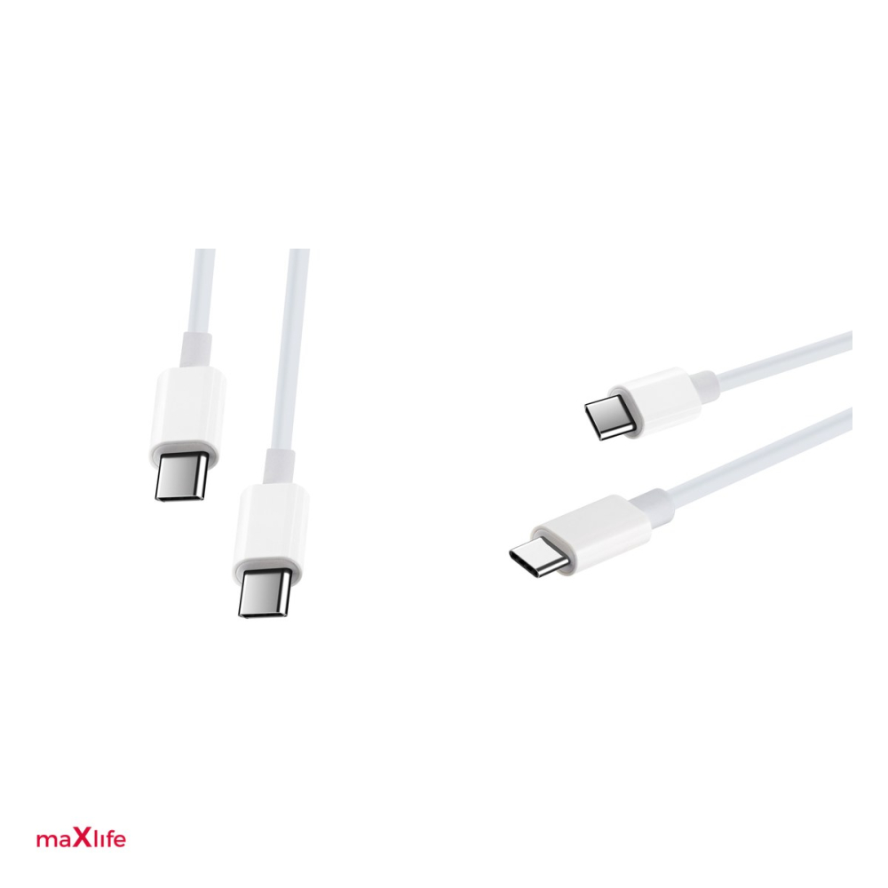 Cablu de date Maxlife MXUC-05, USB-C tata la USB-C tata, lungime 1 m, 100W, in cutie, alb [5]
