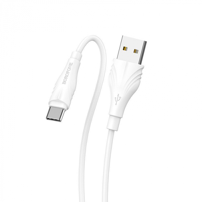 Cablu Date si Incarcare USB la USB Type-C Borofone Optimal BX18, 2 m, Alb [4]