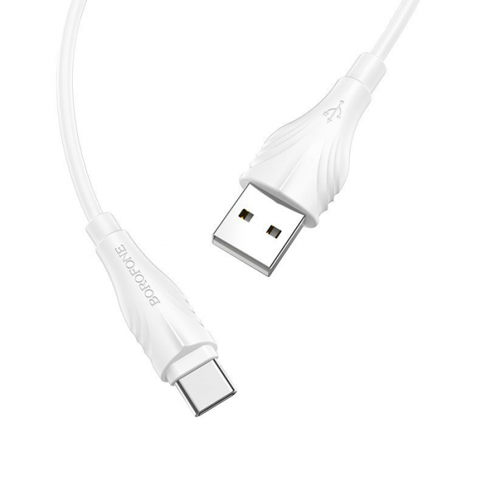 Cablu Date si Incarcare USB la USB Type-C Borofone Optimal BX18, 2 m, Alb [5]