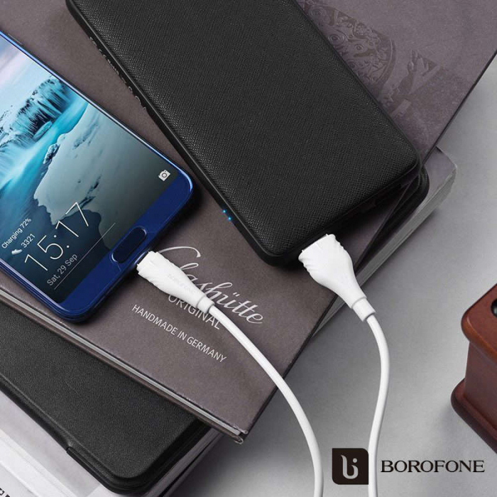 Cablu Date si Incarcare USB la USB Type-C Borofone Optimal BX18, 2 m, Alb [8]
