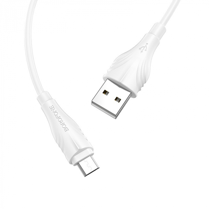 Cablu Date si Incarcare USB la MicroUSB Borofone Optimal BX18, 2 m, Alb [5]