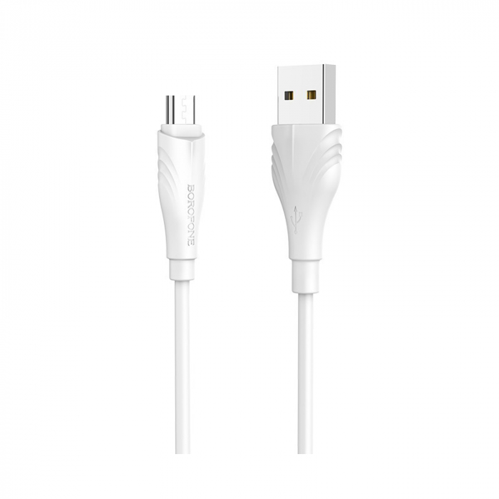 Cablu Date si Incarcare USB la MicroUSB Borofone Optimal BX18, 2 m, Alb [2]