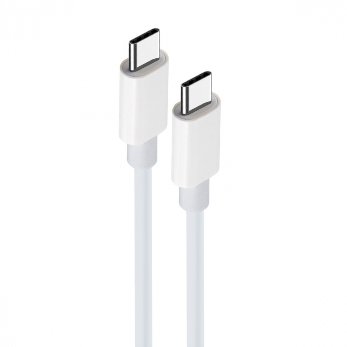 Cablu de date si alimentare, PD 100W, conectori USB Tip C tata la USB Tip C tata, Maxlife, lungime 100 cm, in blister, alb [3]