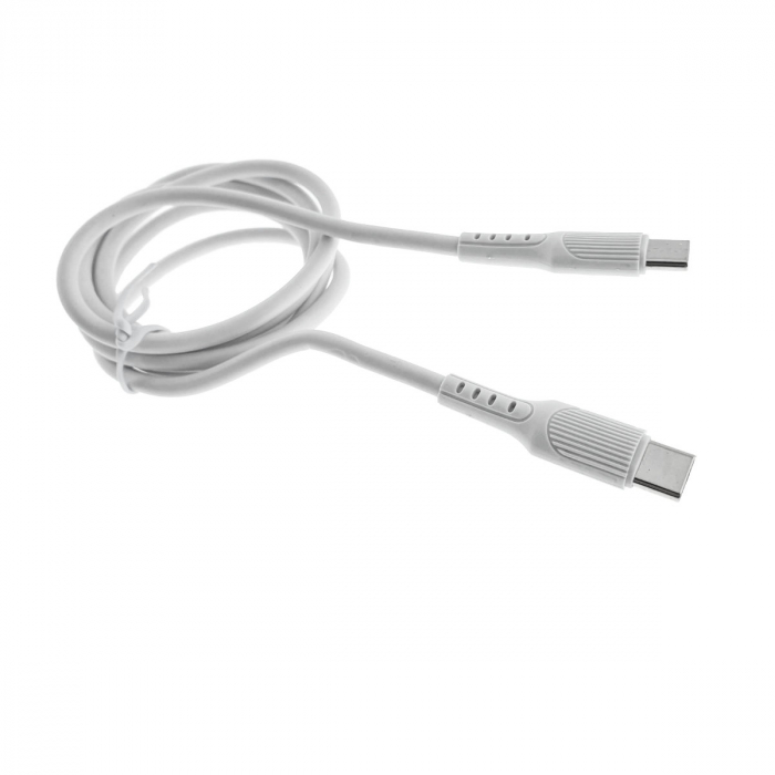 Cablu de date si alimentare PD20W, conectori USB Tip C tata la USB Tip C tata, X-start 204CC, lungime 100 cm, alb [4]