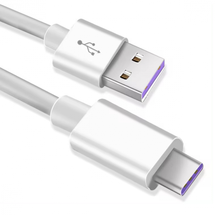 Cablu de date si alimentare premium, 3A PD60W, conectori USB tata la USB Tip C tata, OEM CC-14380, lungime 100 cm, Alb [2]