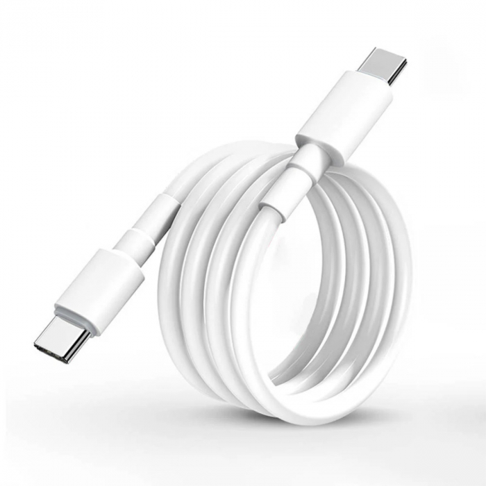 Cablu de date si alimentare premium, 5A PD100W, conectori USB Tip C tata la USB Tip C tata, OEM CC-30805, lungime 100 cm, Alb [2]