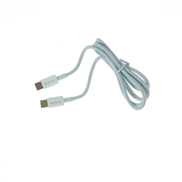 Cablu de date si alimentare premium, PD60W, conectori USB Tip C tata la USB Tip C tata, JELLICO B1, lungime 100 cm, Alb [3]