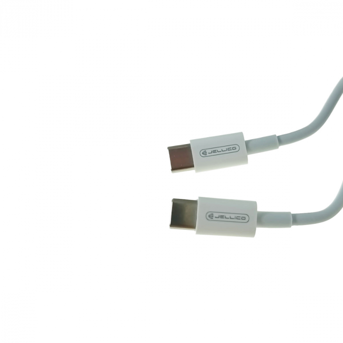 Cablu de date si alimentare premium, PD60W, conectori USB Tip C tata la USB Tip C tata, JELLICO B1, lungime 100 cm, Alb [2]