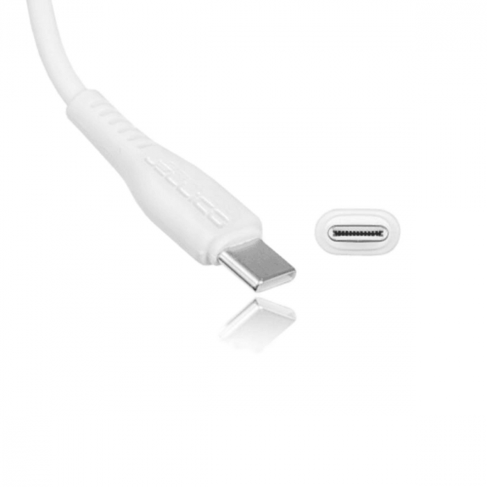 Cablu de date si alimentare premium, PD60W, conectori USB Tip C tata la USB Tip C tata, Jellico KDS-30, lungime 100 cm, Alb [2]