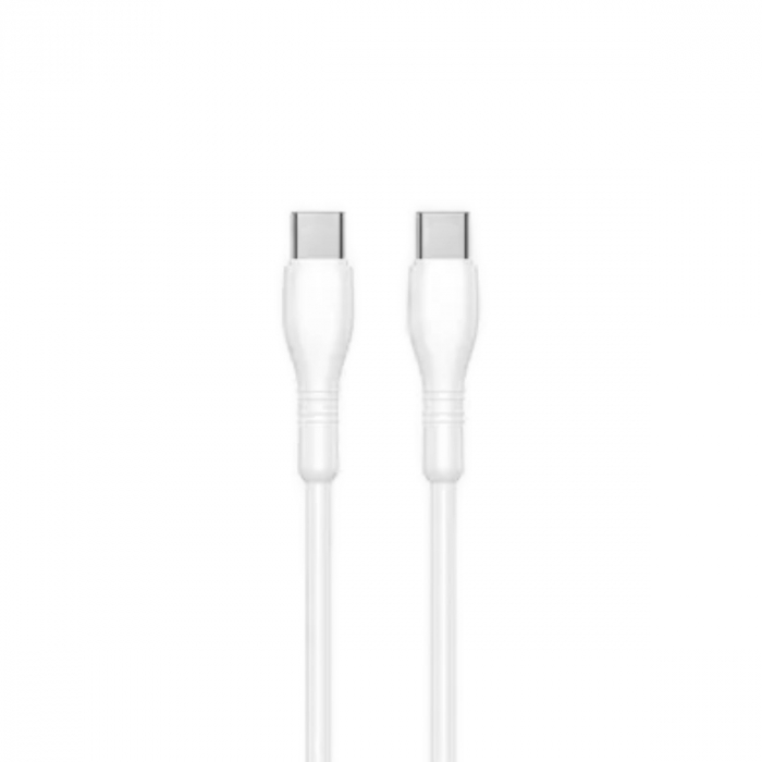 Cablu de date si alimentare premium, PD66W, conectori USB Tip C tata la USB Tip C tata, Jellico B9, lungime 100 cm, Alb [2]