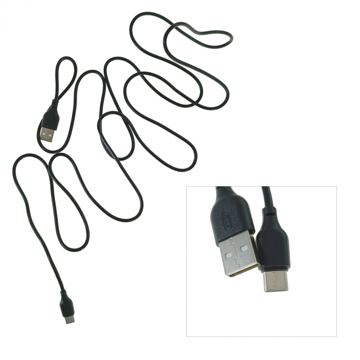 Cablu de date si alimentare, XO-NB103 86947, 2.1A, conector USB la Type-C tata, lungime 200 cm, negru [3]