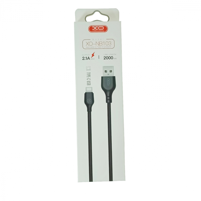 Cablu de date si alimentare, XO-NB103 86947, 2.1A, conector USB la Type-C tata, lungime 200 cm, negru [5]